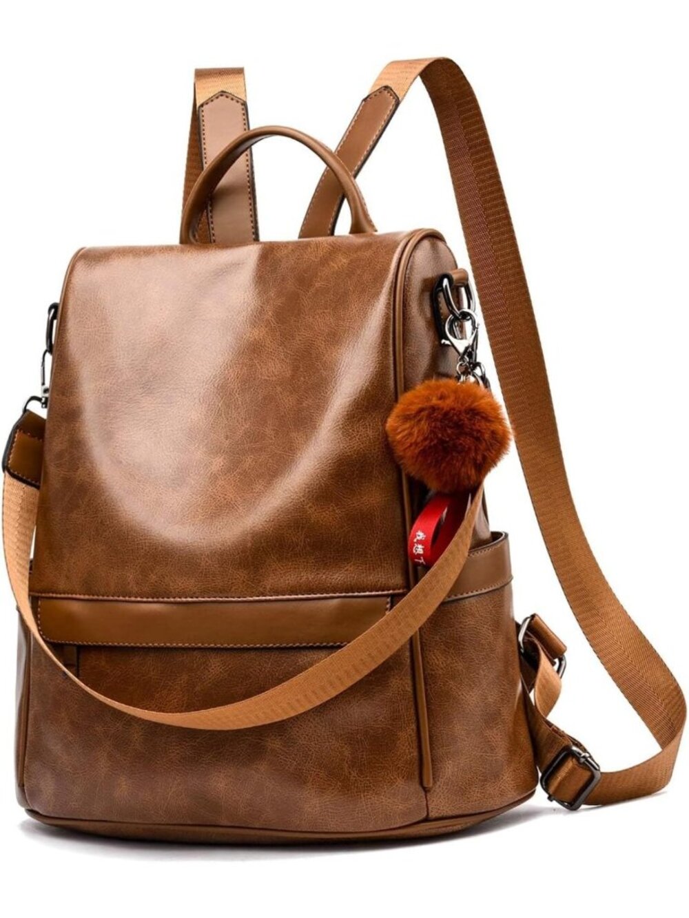 Stylish Anti-Theft PU Leather Backpack Purse - Casual Shoulder Bag for Women